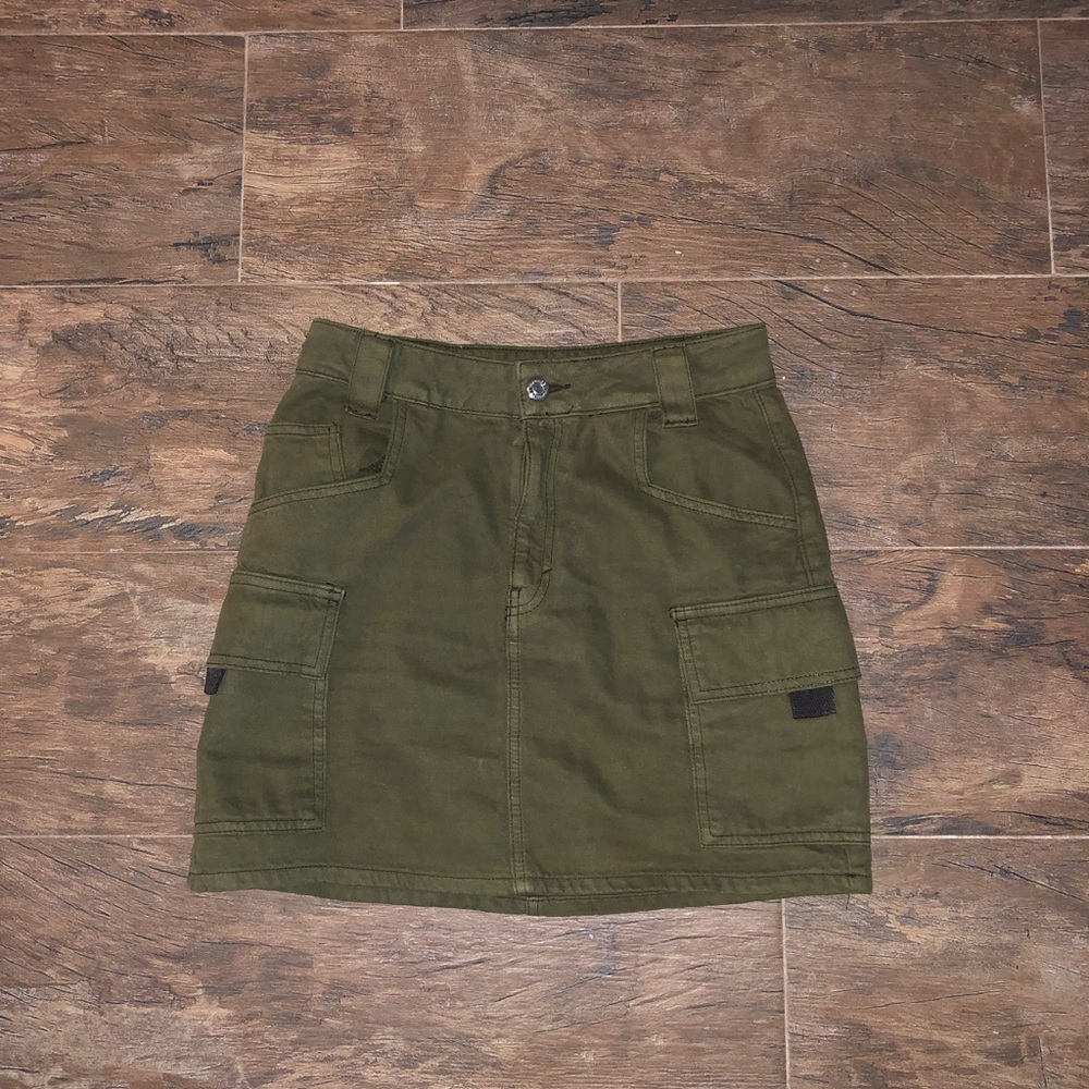 Topshop Green Cargo Skirt